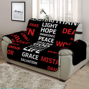 Christian Cross Religious Words Print Half Sofa Protector