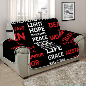 Christian Cross Religious Words Print Half Sofa Protector