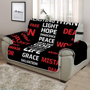 Christian Cross Religious Words Print Half Sofa Protector