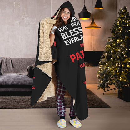 Christian Cross Religious Words Print Hooded Blanket