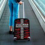 Christian Cross Religious Words Print Luggage Cover