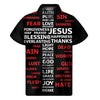 Christian Cross Religious Words Print Men's Short Sleeve Shirt