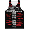 Christian Cross Religious Words Print Men's Tank Top