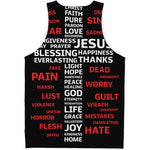 Christian Cross Religious Words Print Men's Tank Top