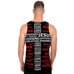 Christian Cross Religious Words Print Men's Tank Top