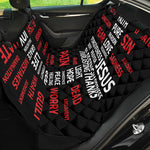 Christian Cross Religious Words Print Pet Car Back Seat Cover