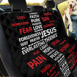 Christian Cross Religious Words Print Pet Car Back Seat Cover