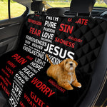 Christian Cross Religious Words Print Pet Car Back Seat Cover