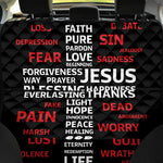 Christian Cross Religious Words Print Pet Car Back Seat Cover