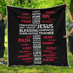 Christian Cross Religious Words Print Quilt