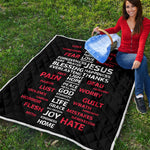 Christian Cross Religious Words Print Quilt