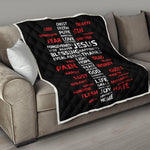 Christian Cross Religious Words Print Quilt