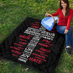 Christian Cross Religious Words Print Quilt