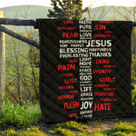 Christian Cross Religious Words Print Quilt