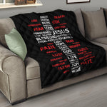 Christian Cross Religious Words Print Quilt