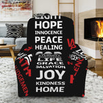 Christian Cross Religious Words Print Recliner Slipcover