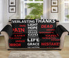 Christian Cross Religious Words Print Sofa Protector