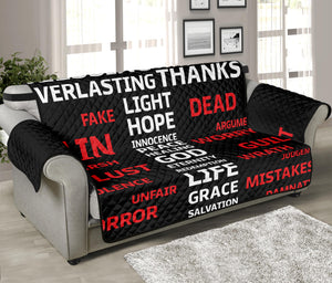 Christian Cross Religious Words Print Sofa Protector