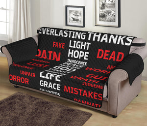 Christian Cross Religious Words Print Sofa Protector