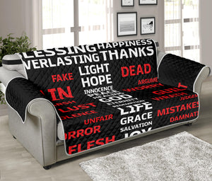 Christian Cross Religious Words Print Sofa Protector