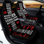 Christian Cross Religious Words Print Universal Fit Car Seat Covers