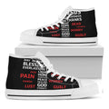 Christian Cross Religious Words Print White High Top Sneakers