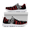 Christian Cross Religious Words Print White Running Shoes