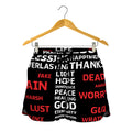 Christian Cross Religious Words Print Women's Shorts