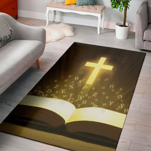 Christian Holy Bible Print Area Rug