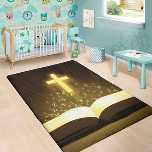 Christian Holy Bible Print Area Rug