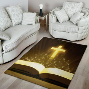 Christian Holy Bible Print Area Rug