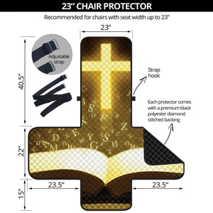 Christian Holy Bible Print Armchair Protector