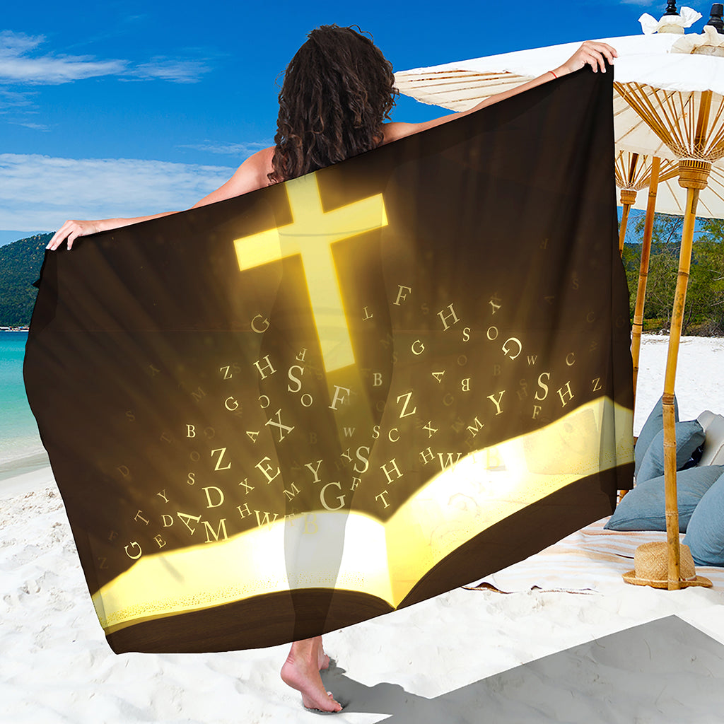 Christian Holy Bible Print Beach Sarong Wrap