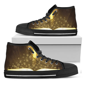 Christian Holy Bible Print Black High Top Shoes