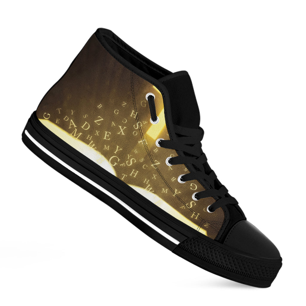 Christian Holy Bible Print Black High Top Shoes