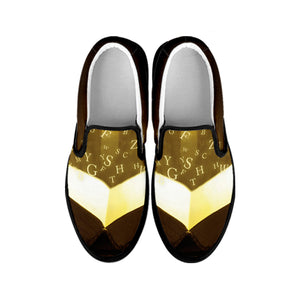 Christian Holy Bible Print Black Slip On Shoes