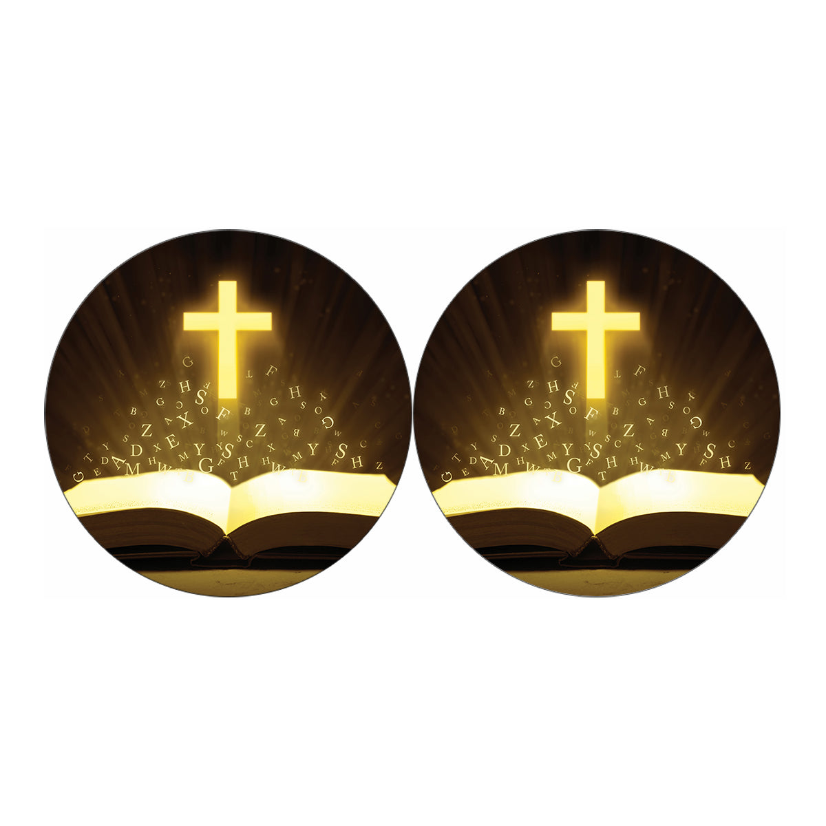 Christian Holy Bible Print Car Coasters