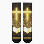 Christian Holy Bible Print Crew Socks