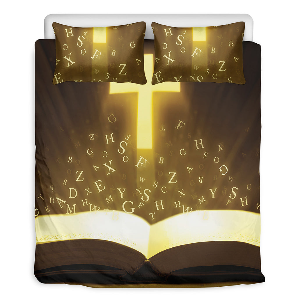 Christian Holy Bible Print Duvet Cover Bedding Set