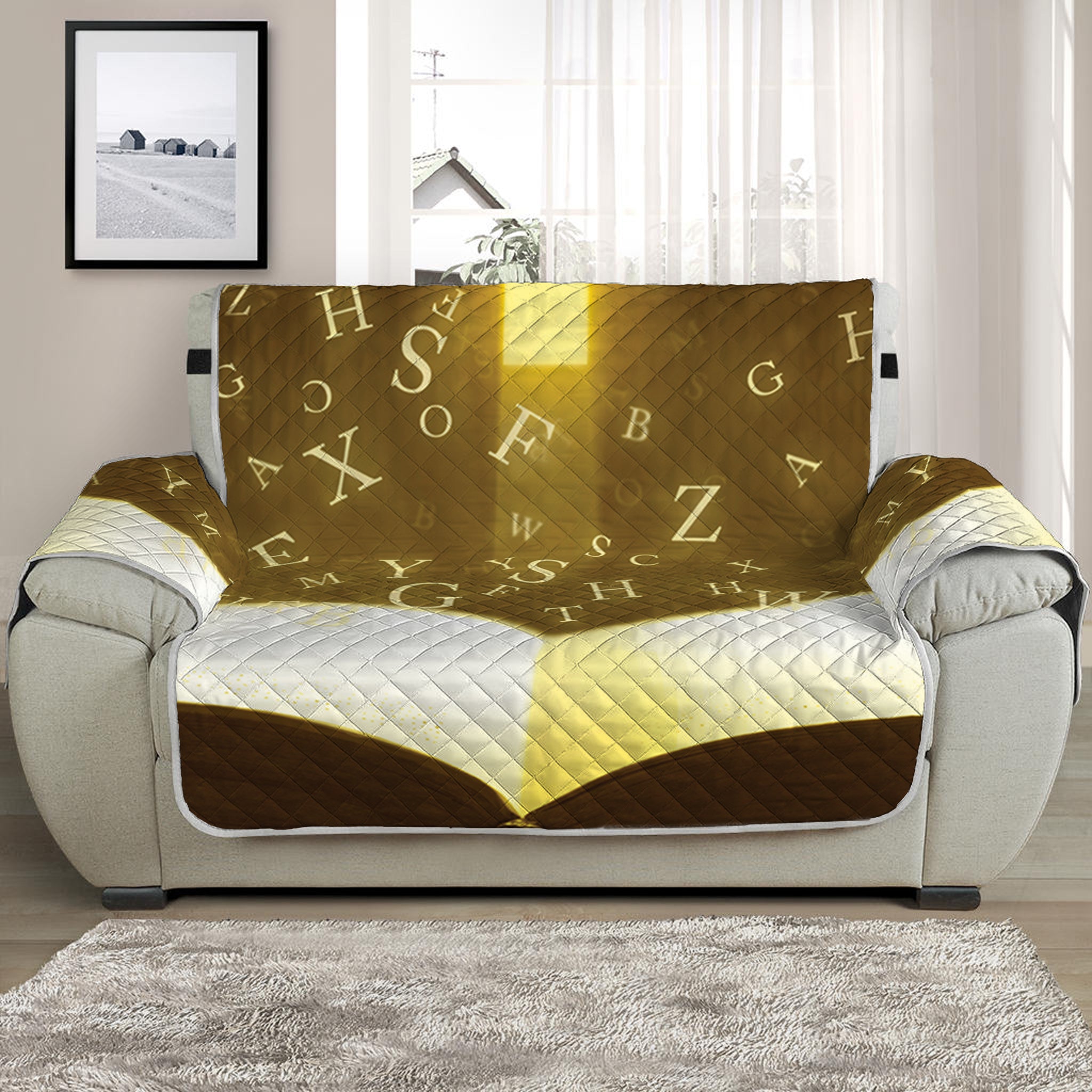 Christian Holy Bible Print Half Sofa Protector