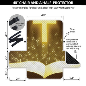 Christian Holy Bible Print Half Sofa Protector