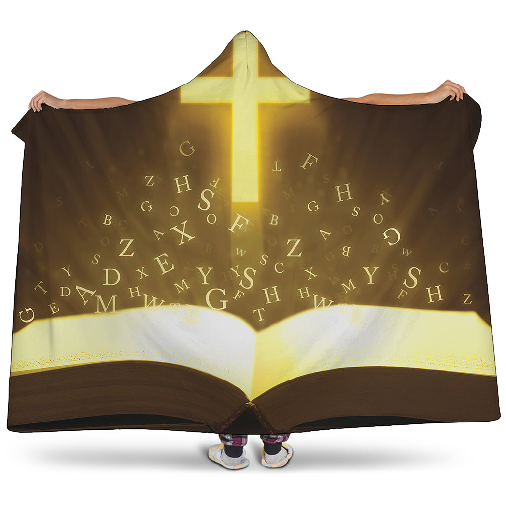 Christian Holy Bible Print Hooded Blanket