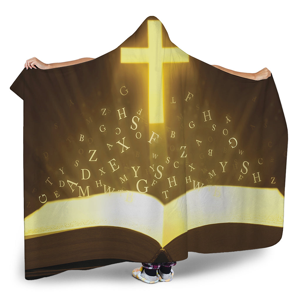 Christian Holy Bible Print Hooded Blanket