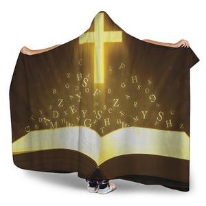 Christian Holy Bible Print Hooded Blanket