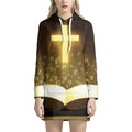 Christian Holy Bible Print Pullover Hoodie Dress