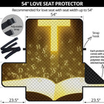 Christian Holy Bible Print Loveseat Protector