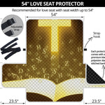 Christian Holy Bible Print Loveseat Protector