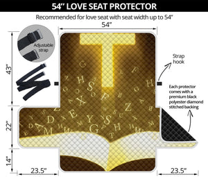 Christian Holy Bible Print Loveseat Protector