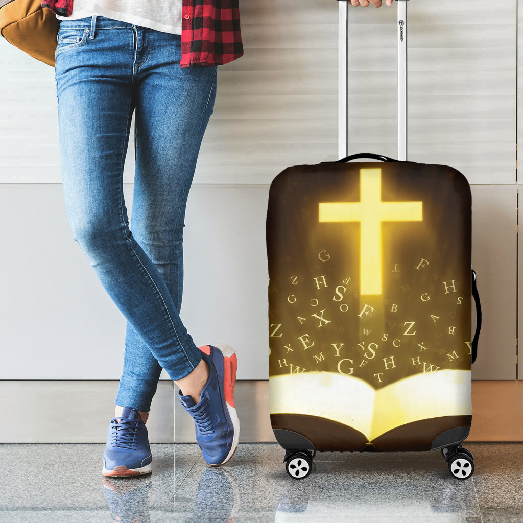Christian Holy Bible Print Luggage Cover