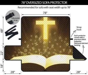 Christian Holy Bible Print Oversized Sofa Protector